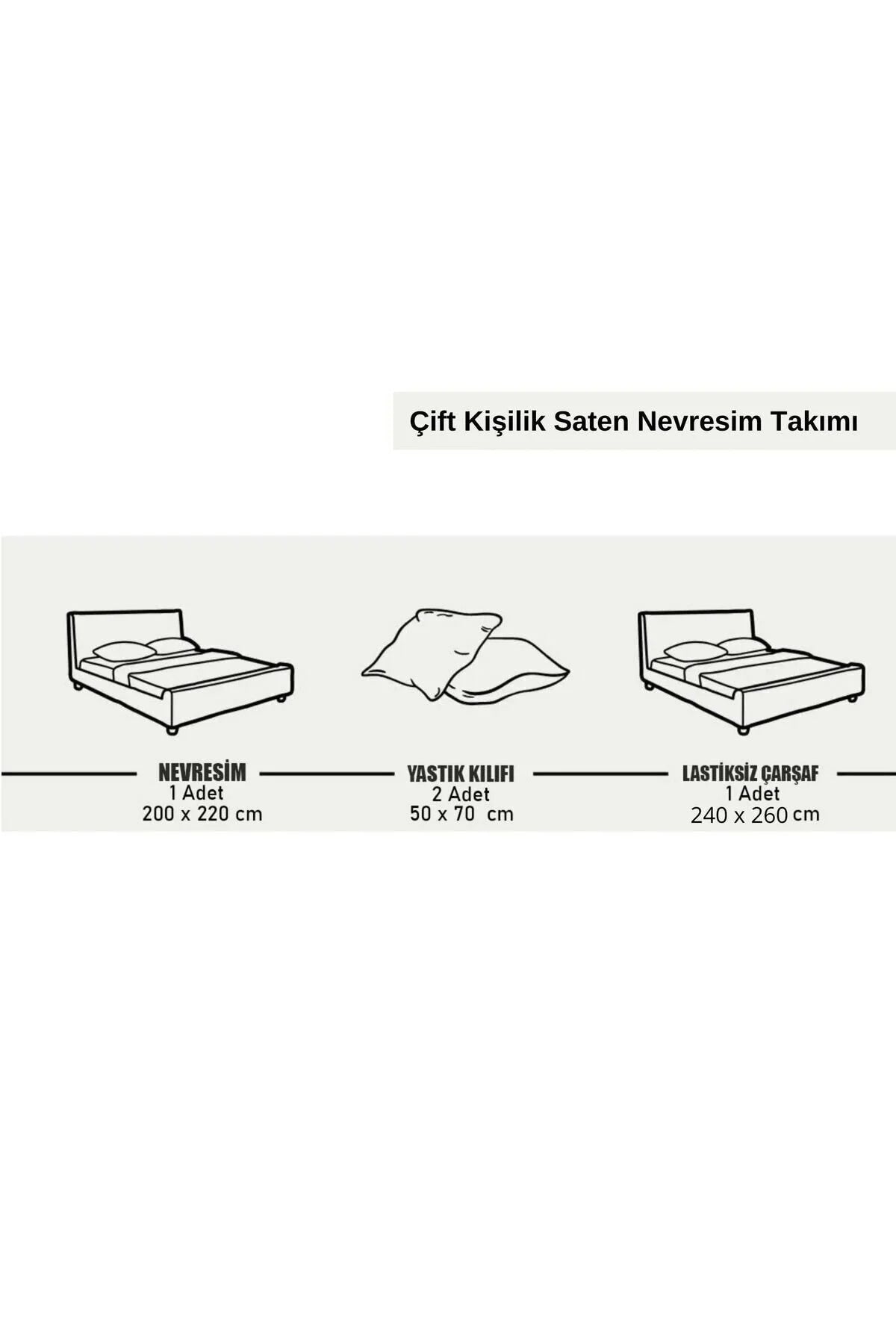 Siyah Saten Cift Kisilik Nevresim Takimi
